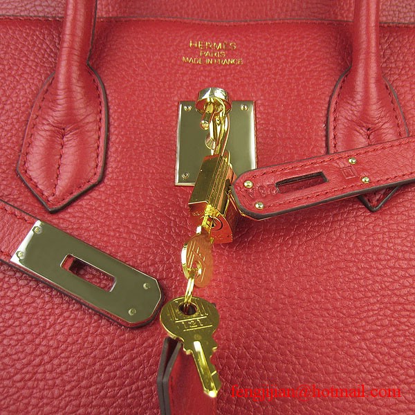 Hermes 35cm Embossed Veins Leather Bag Red 6089 Gold Hardware Hermes 35cm Embossed Veins Leather Bag Red 6089 Gold Hardware